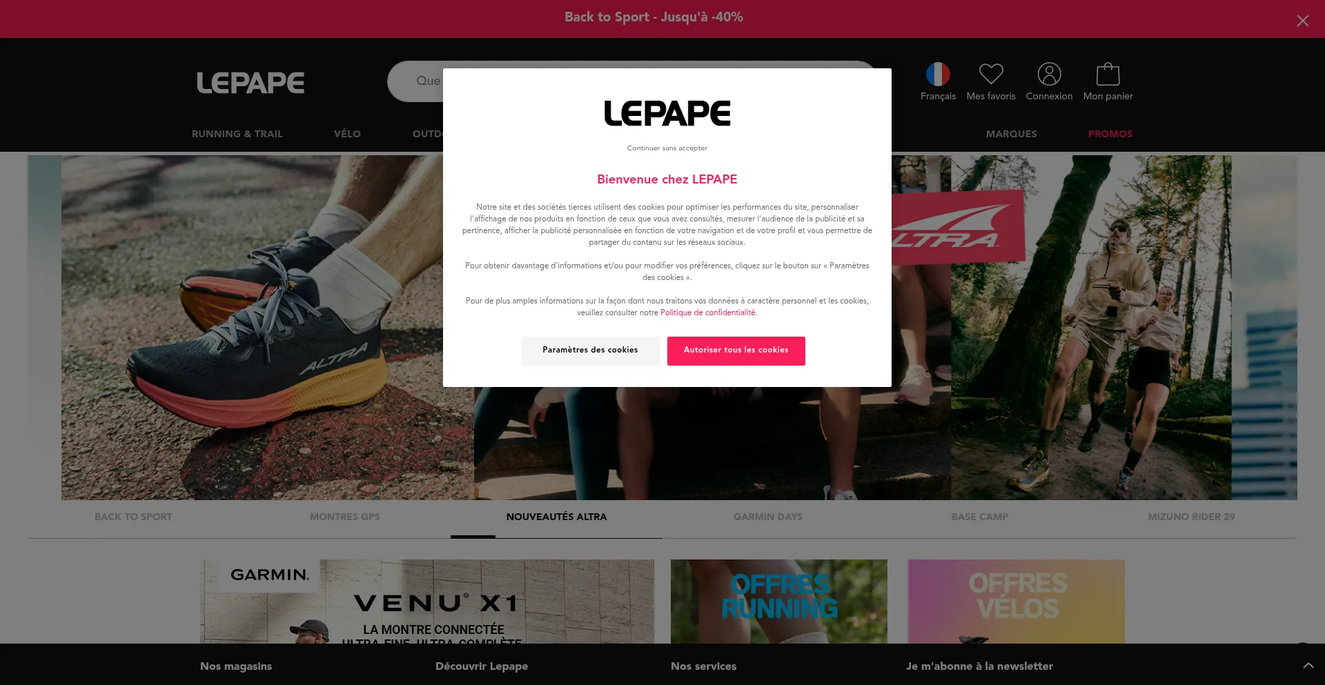 Website screenshot of Lepape.fr