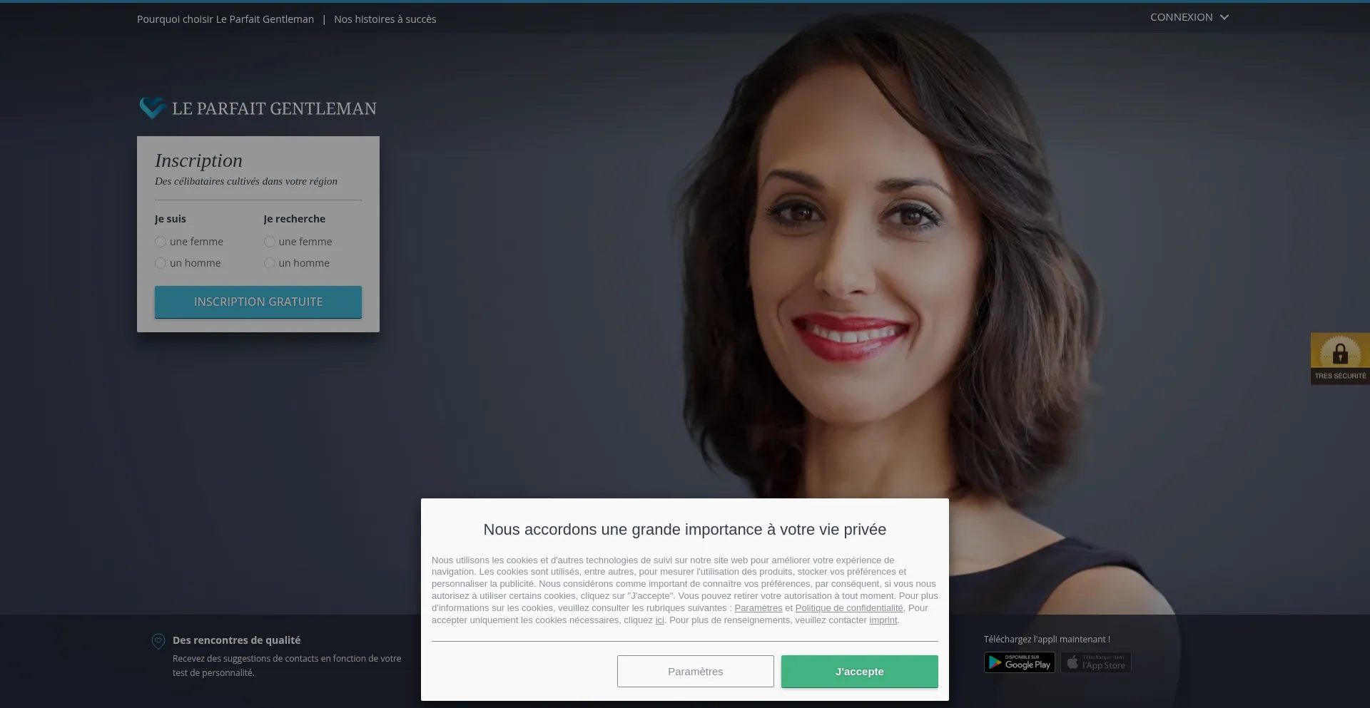 Website screenshot of Leparfaitgentleman.fr