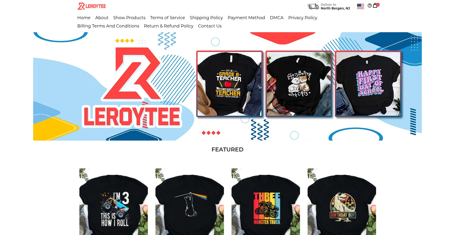 Website screenshot of Leroytee.com