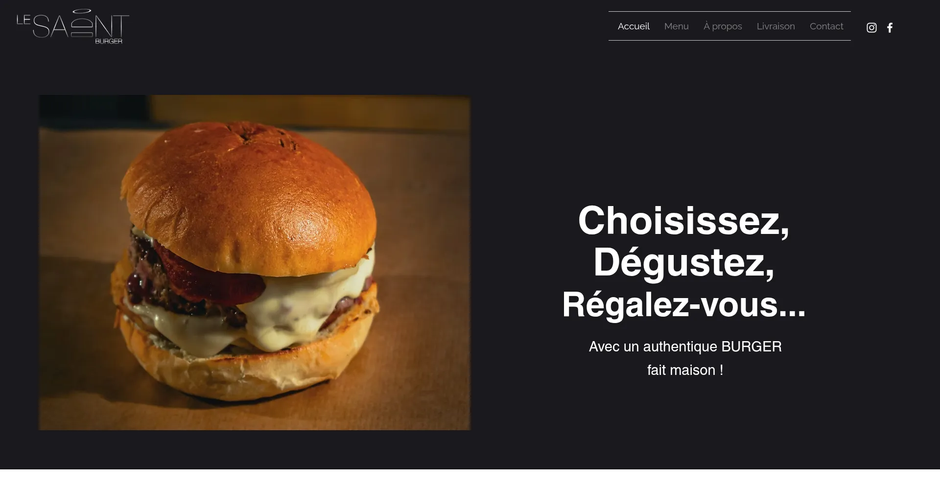 Website screenshot of Lesaintburger.fr