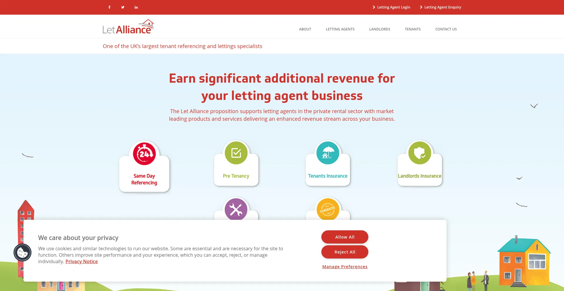 Website screenshot of Letalliance.co.uk