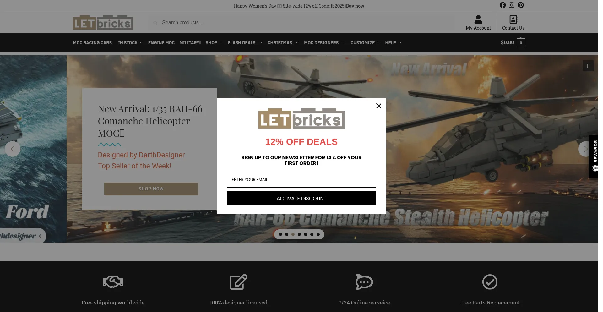 Website screenshot of Letbricks.com