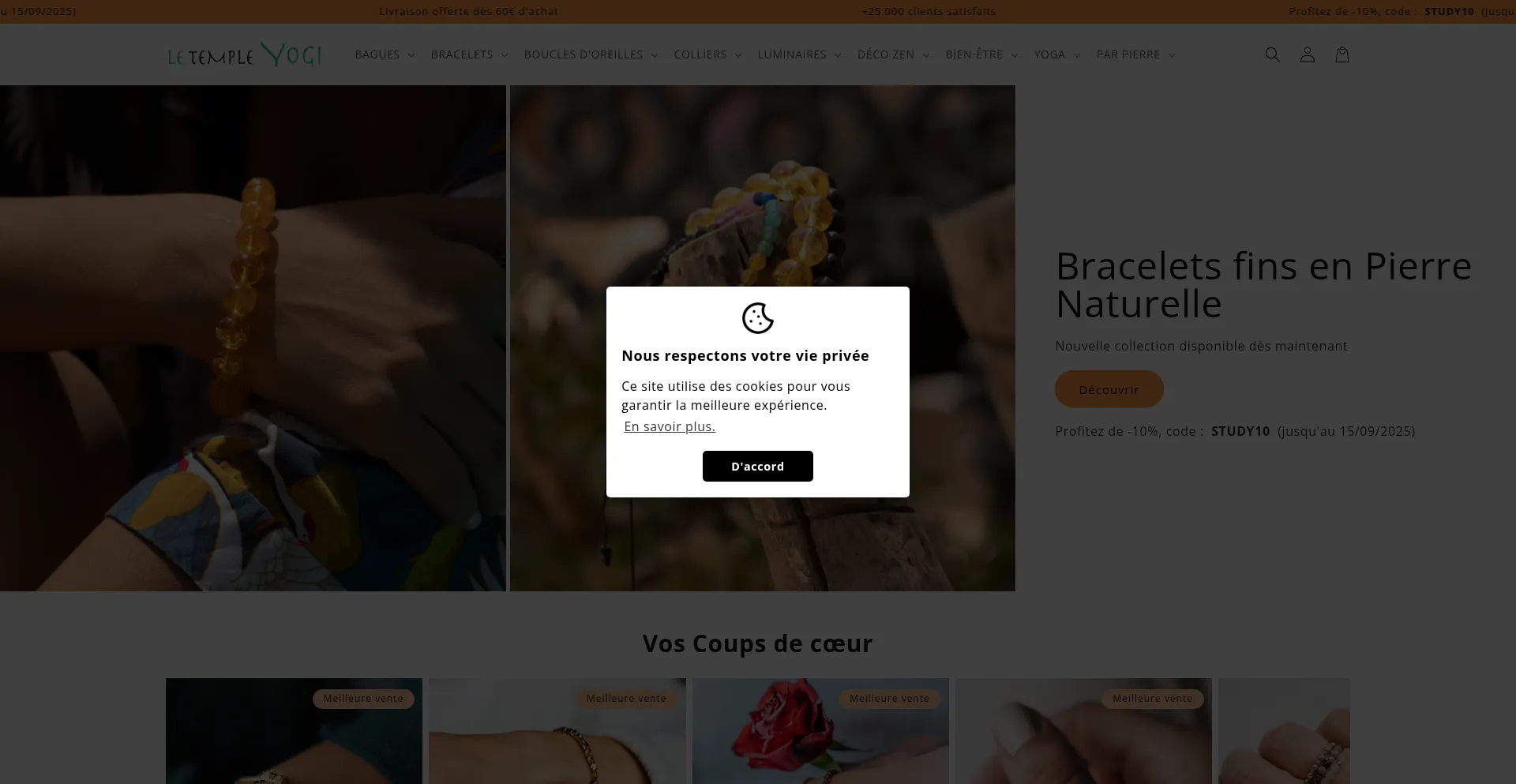 Website screenshot of Letempleyogi.com