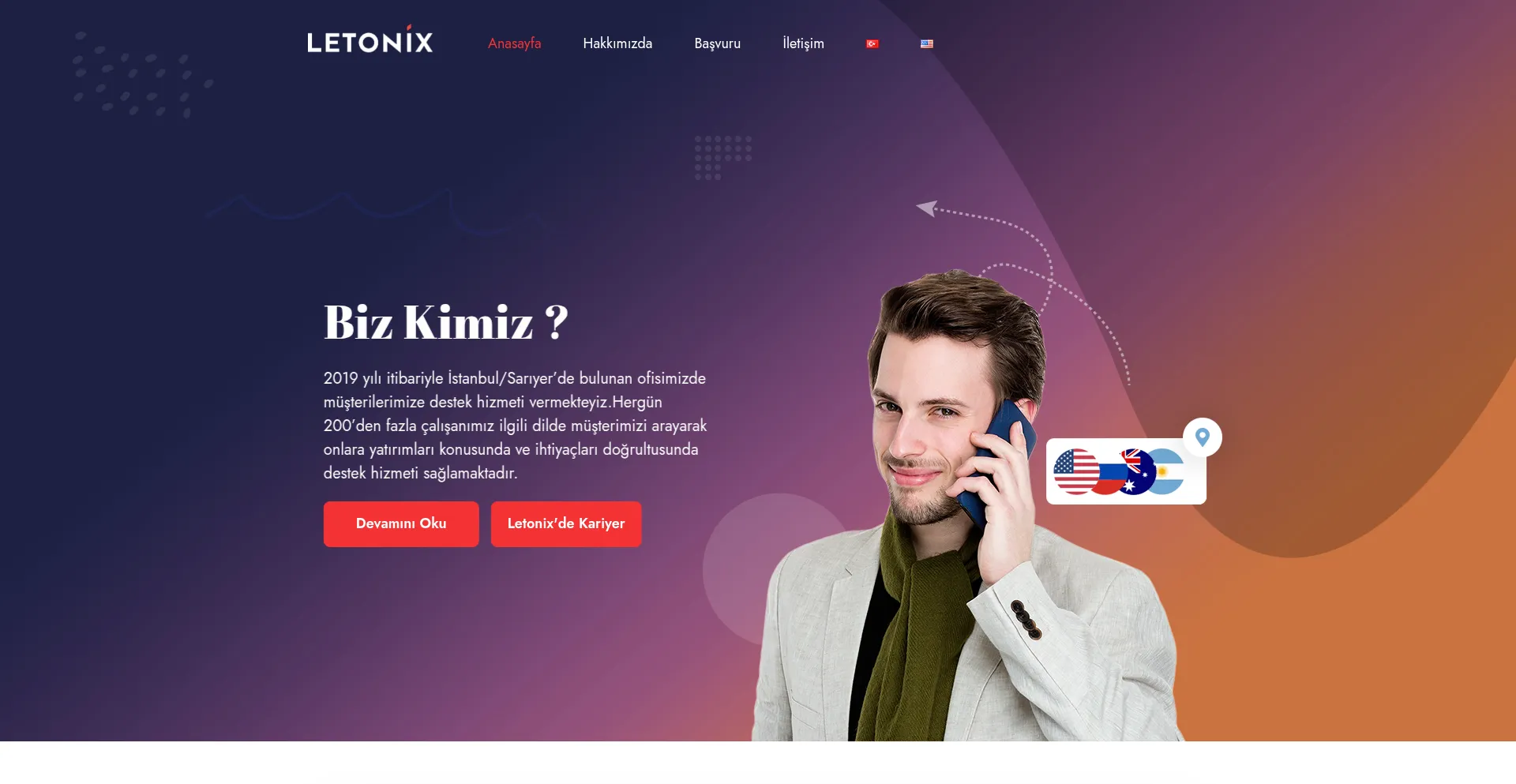 Website screenshot of Letonix.com