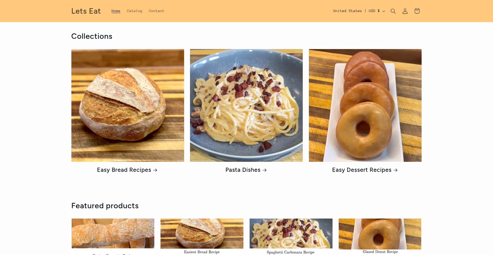 Website screenshot of Letseat-uk.com