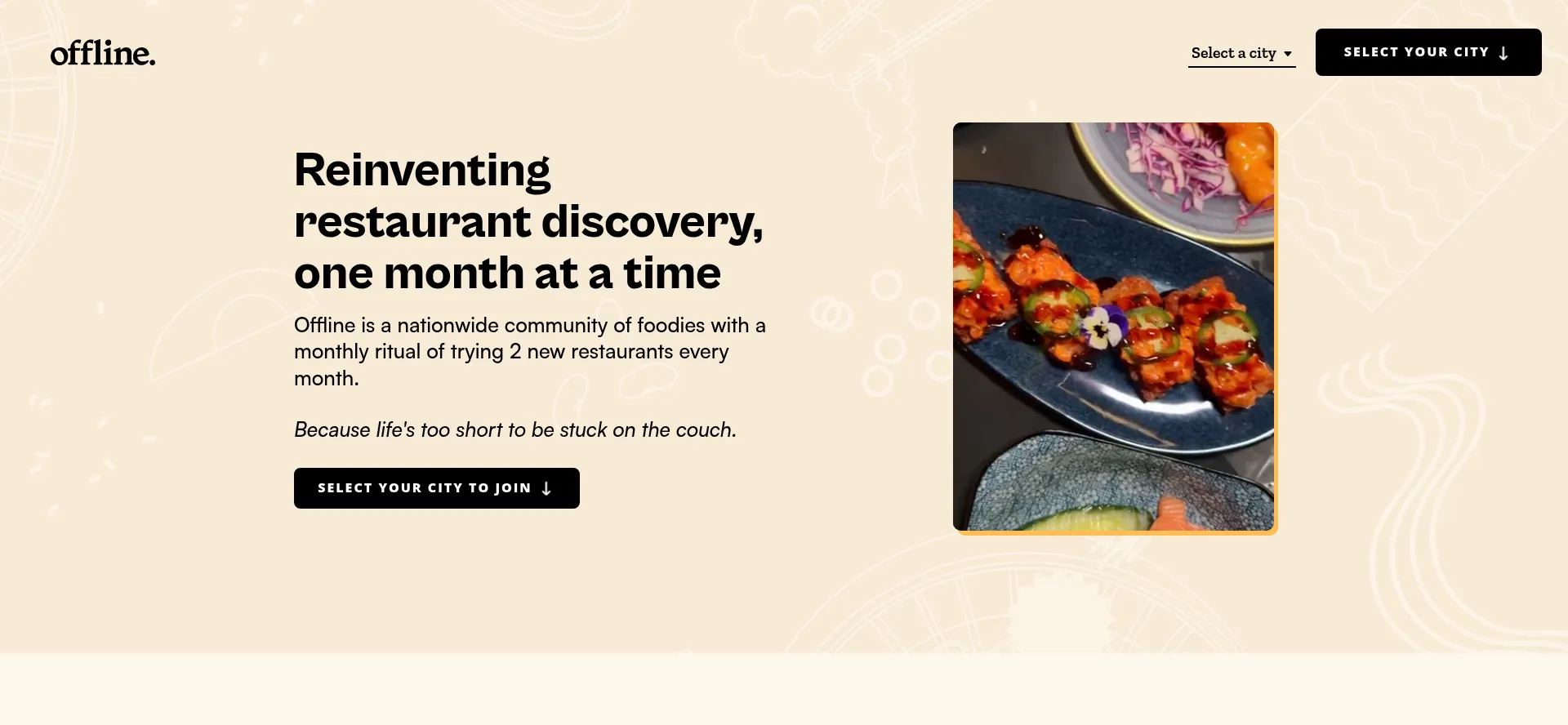 Website screenshot of Letsgetoffline.com