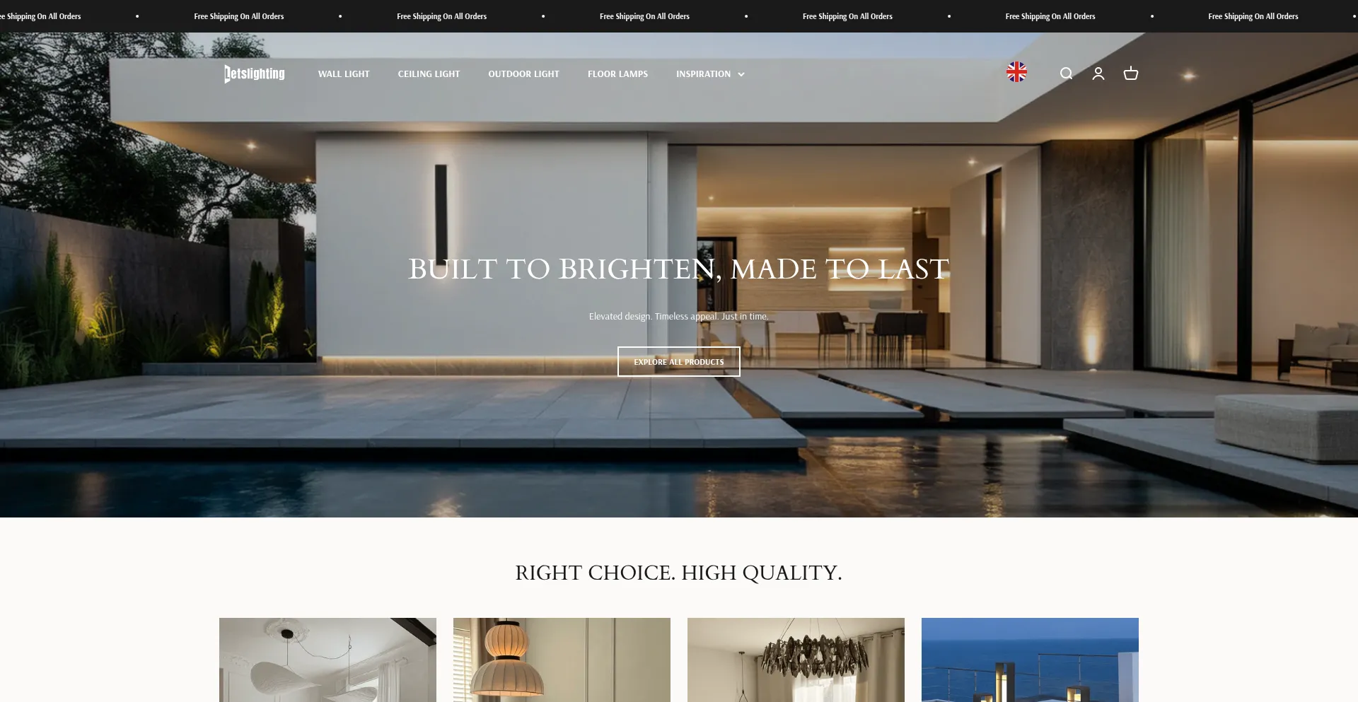 Website screenshot of Letslighting.co.uk