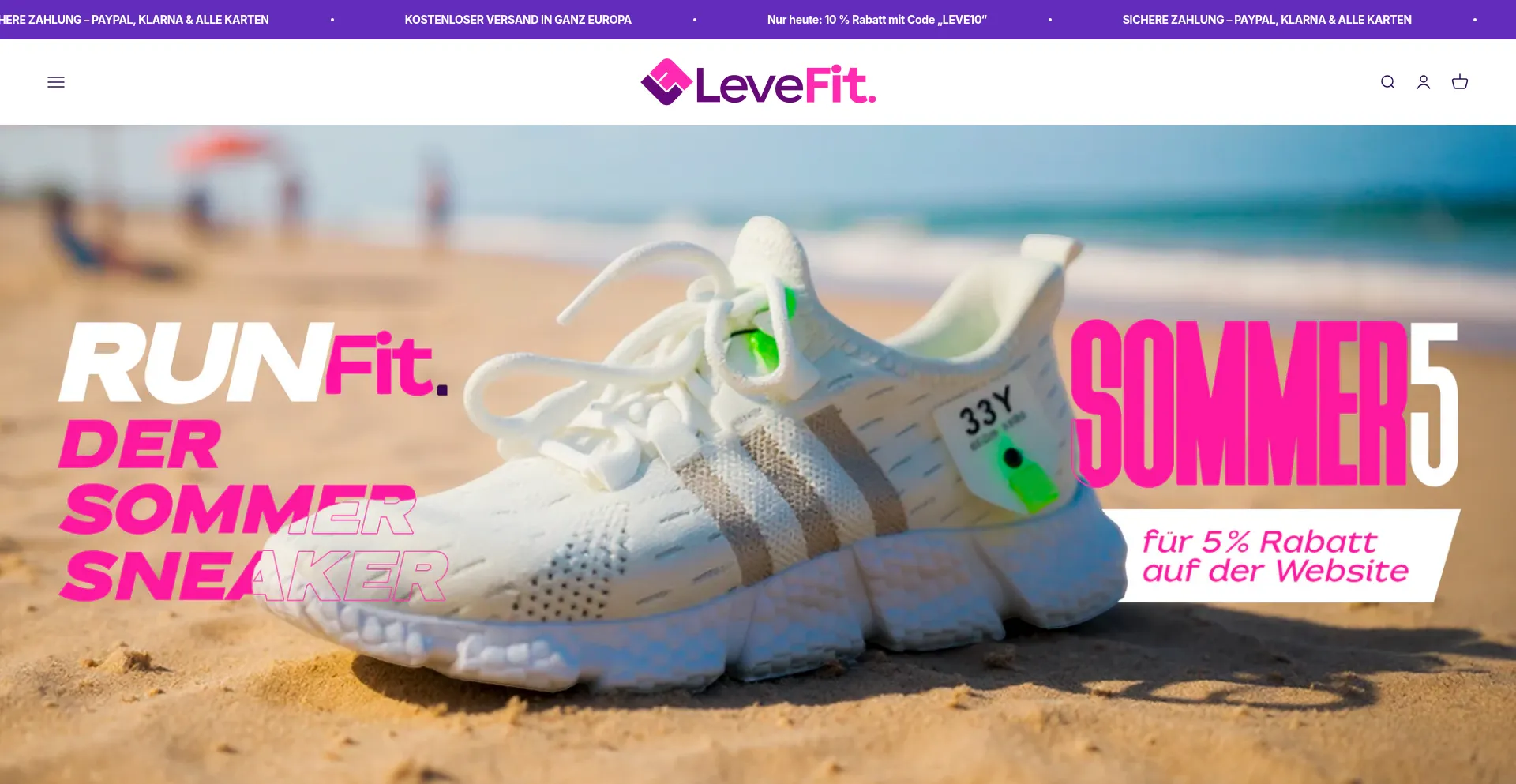 Website screenshot of Levefit.de