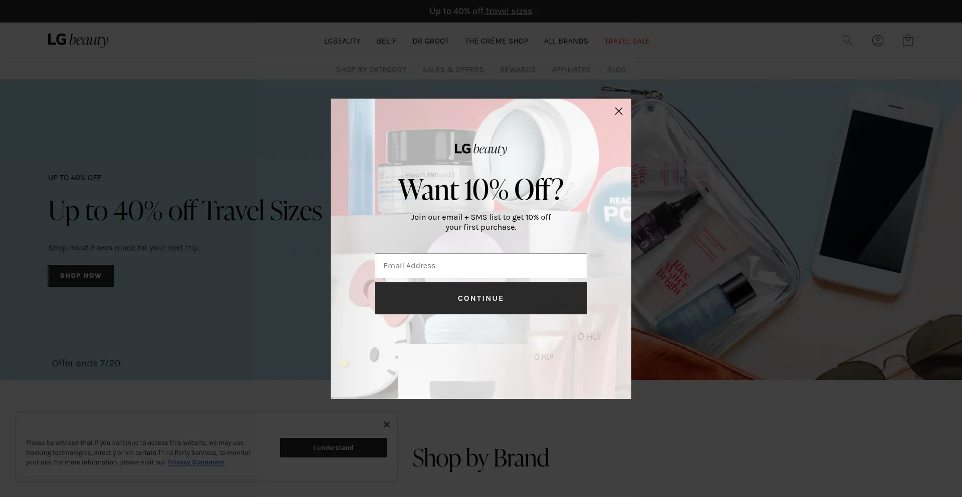 Website screenshot of Lgbeauty.com