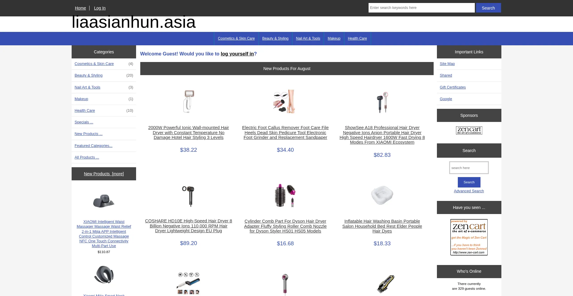 Website screenshot of Liaasianhun.asia
