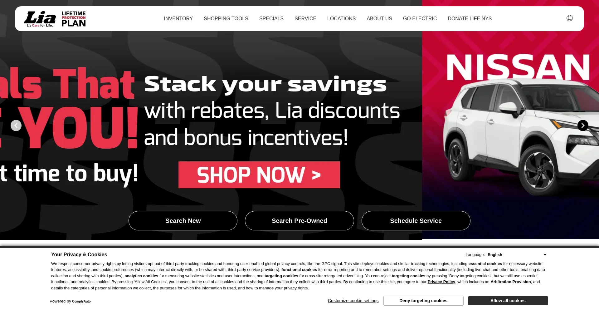 Website screenshot of Liacars.com