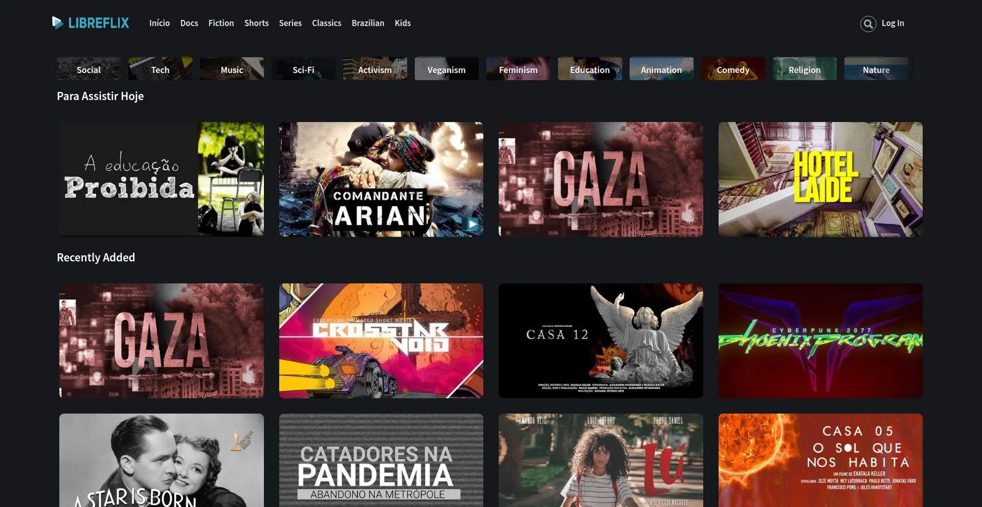 Website screenshot of Libreflix.org