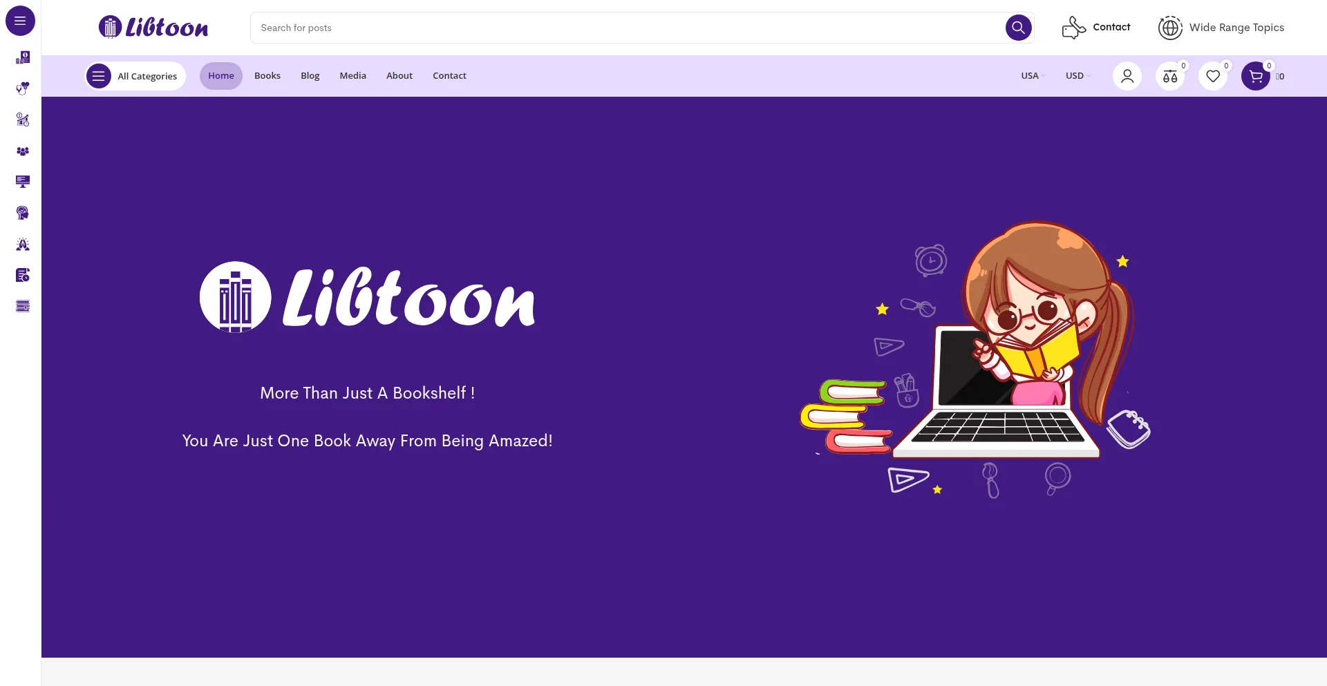 Website screenshot of Libtoon.com