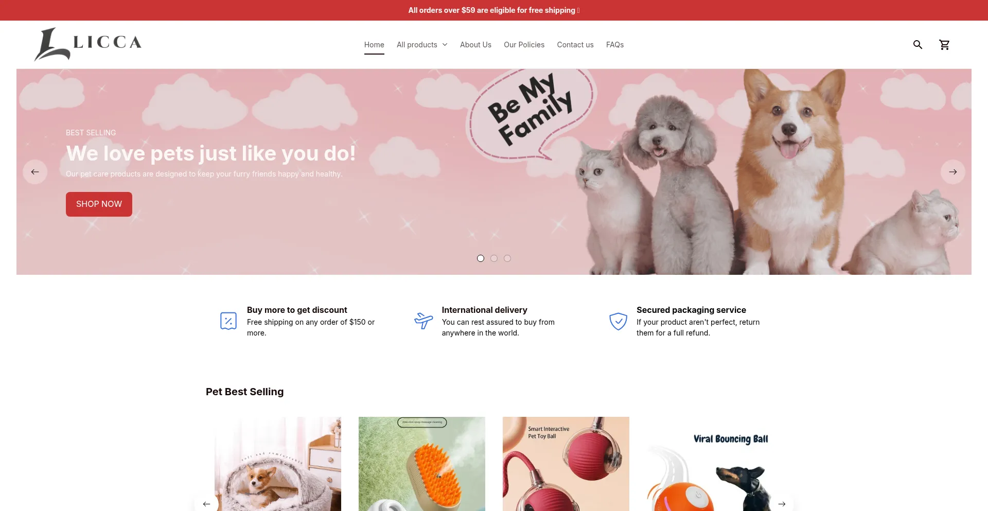 Website screenshot of Licca.co