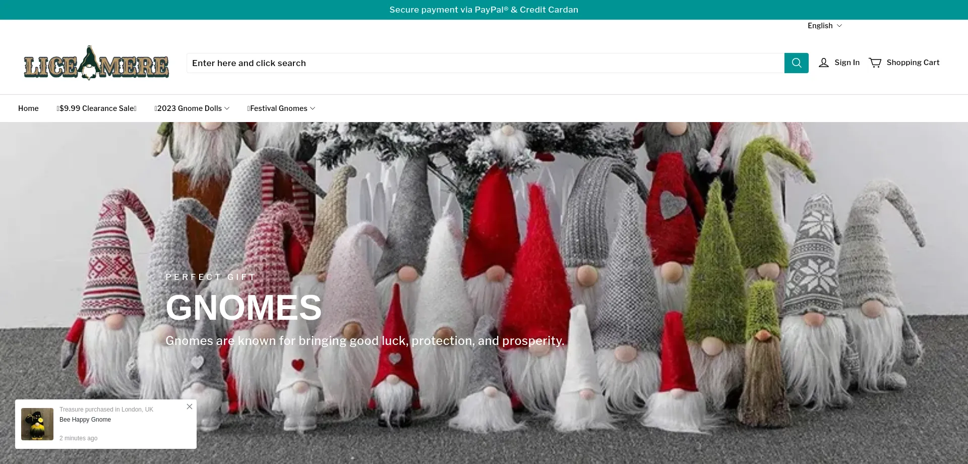 Website screenshot of Licemere.co