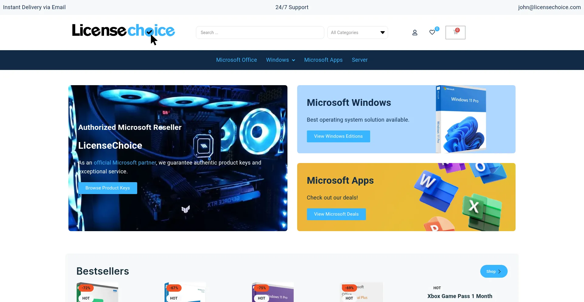 Website screenshot of Licensechoice.com