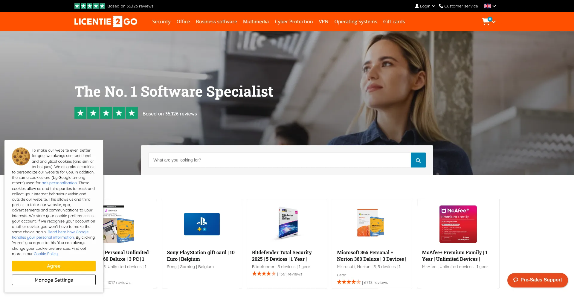 Website screenshot of Licentie2go.be
