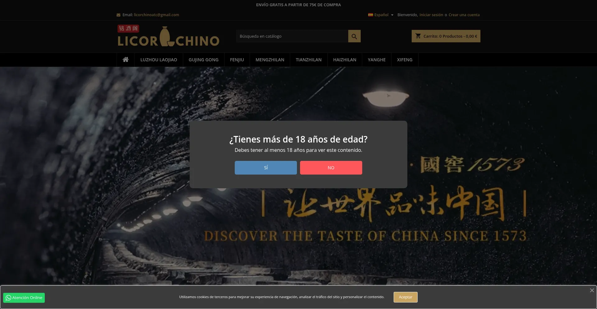Website screenshot of Licorchino.com