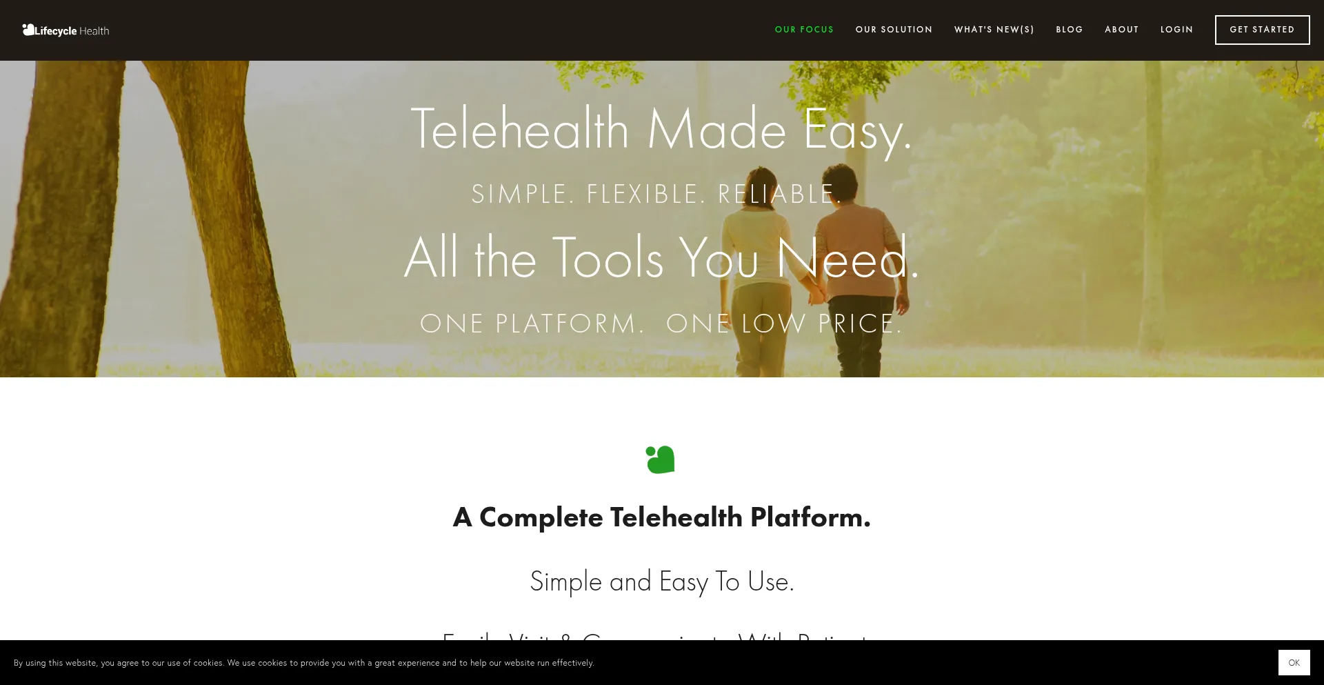 Website screenshot of Lifecyclehealth.com