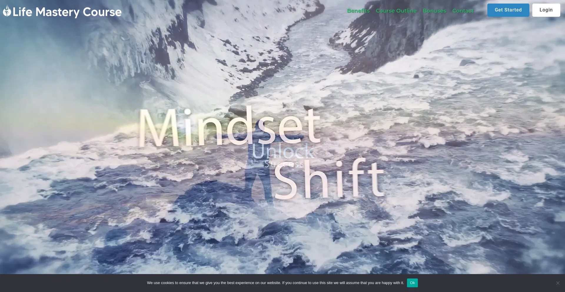 Website screenshot of Lifemasterycourse.com