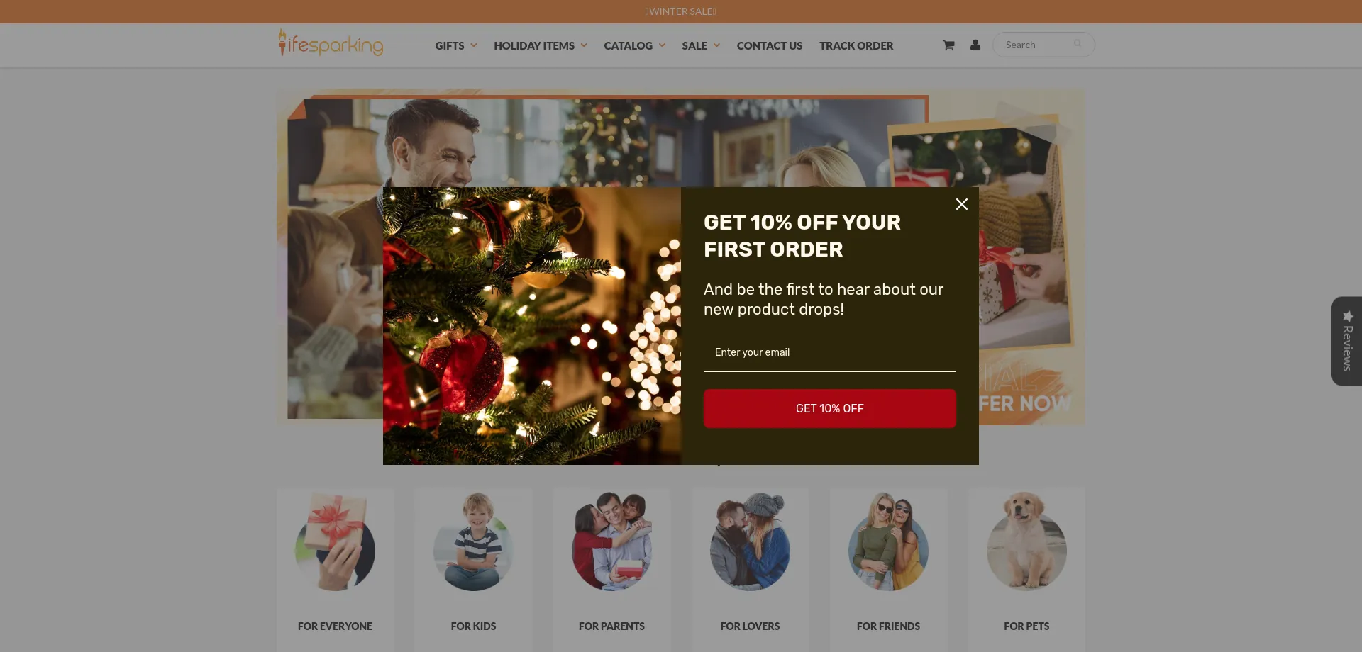 Website screenshot of Lifesparking.com