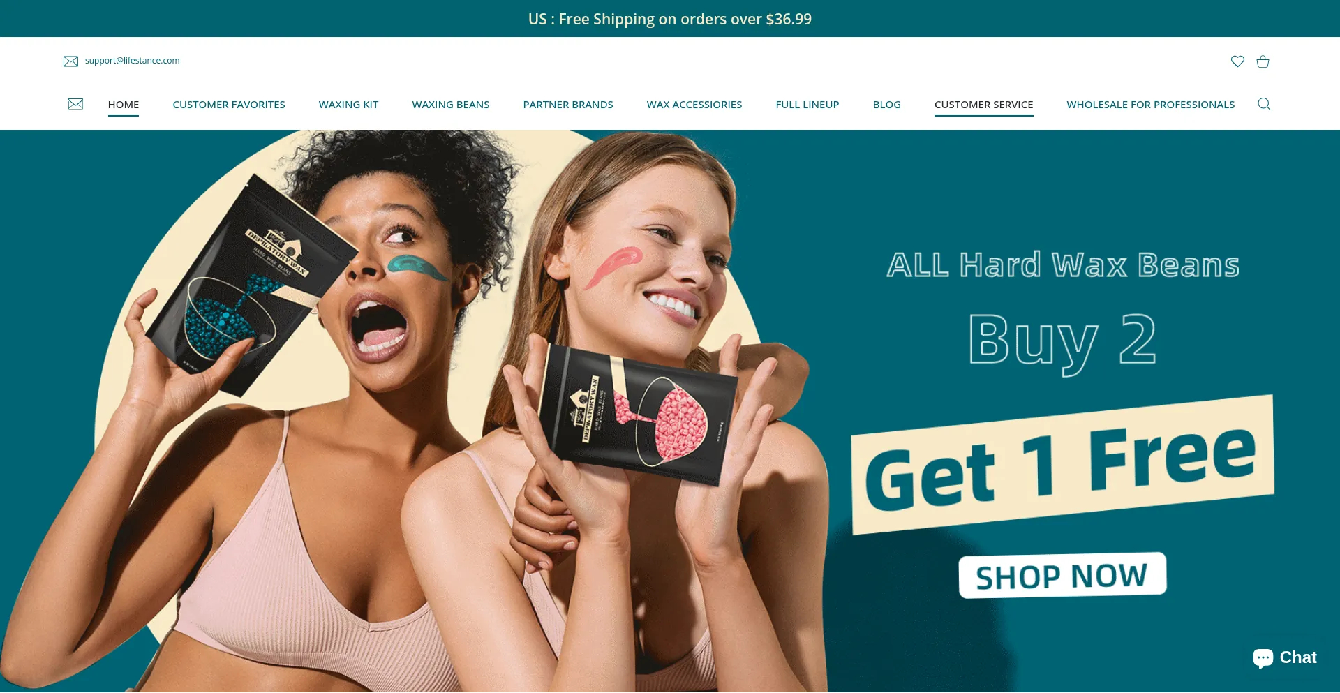 Website screenshot of Lifestancewax.com