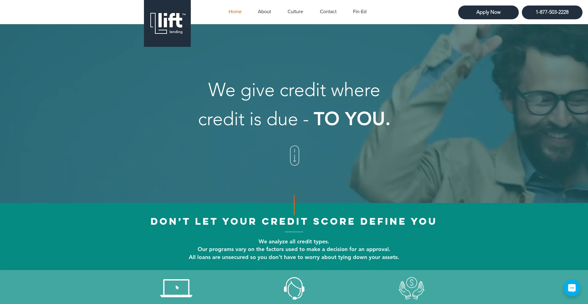 Website screenshot of Liftlending.com