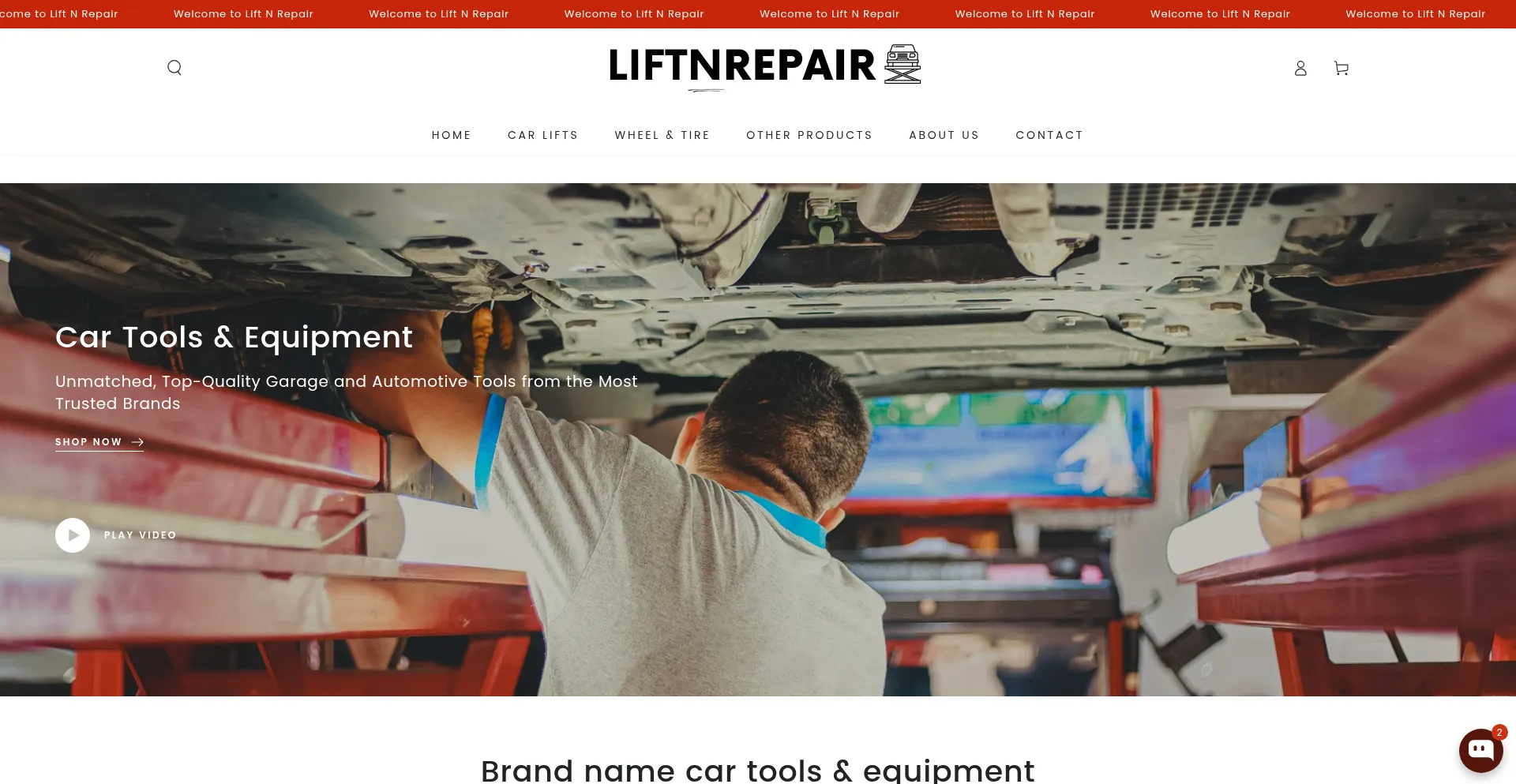 Website screenshot of Liftnrepair.com