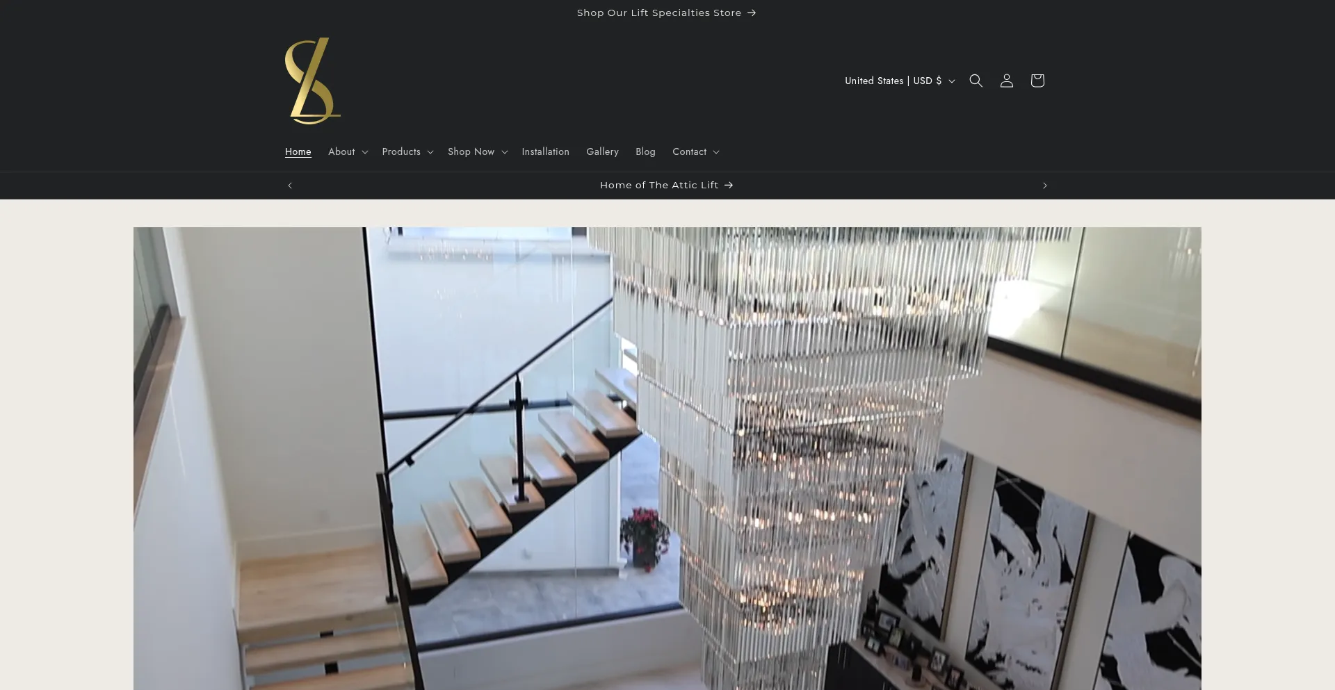 Website screenshot of Liftspecialties.com