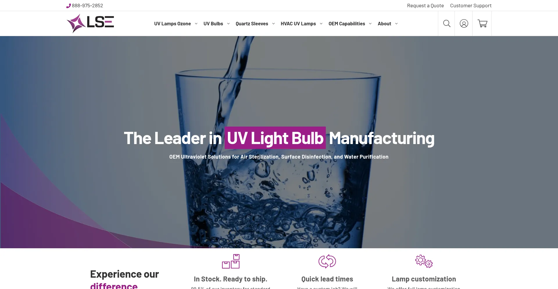 Website screenshot of Lightexports.com