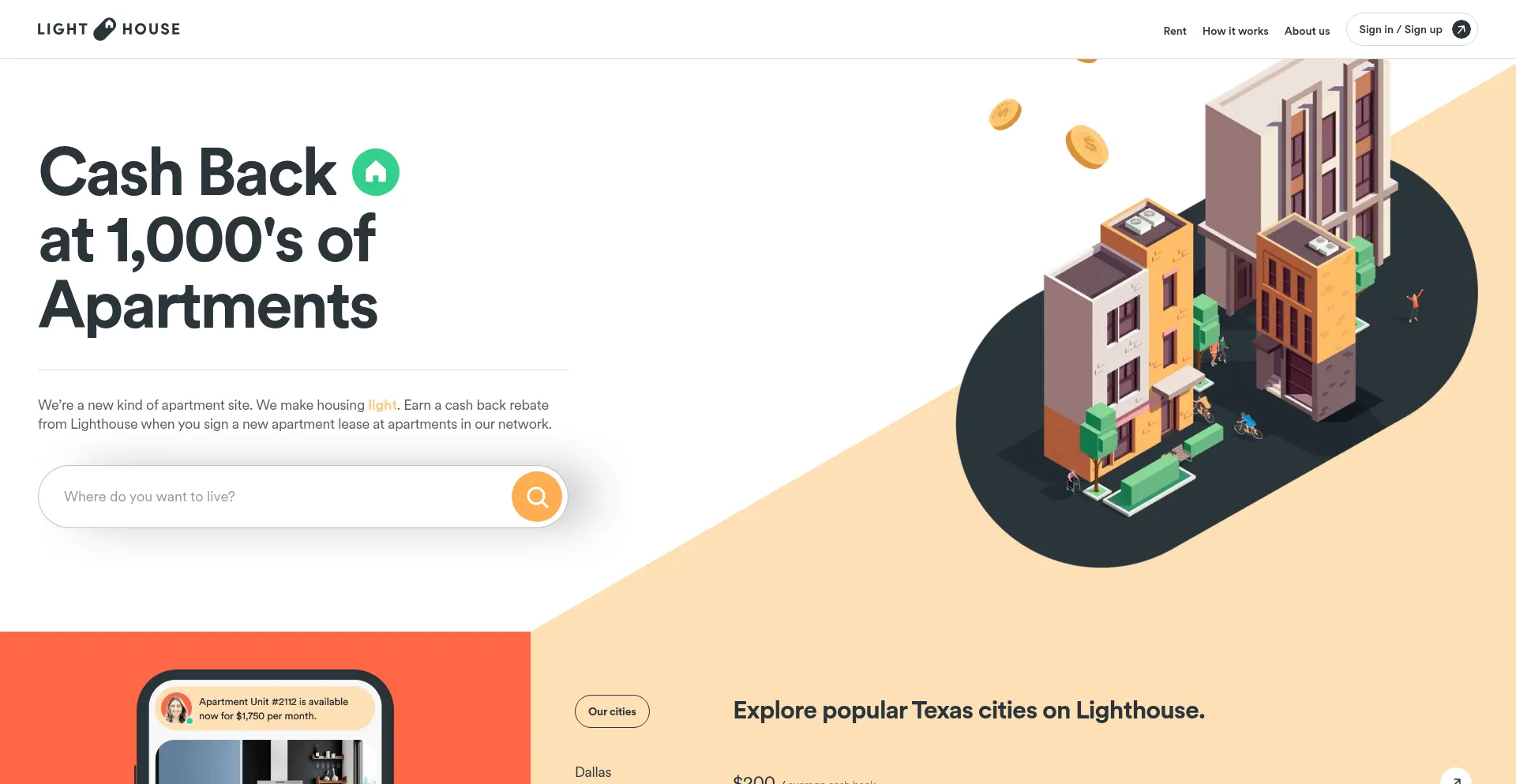 Website screenshot of Lighthouse.app
