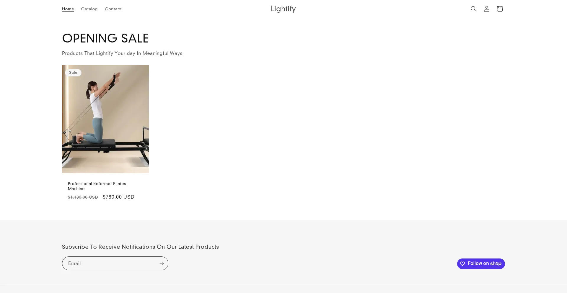 Website screenshot of Lightifymarket.com