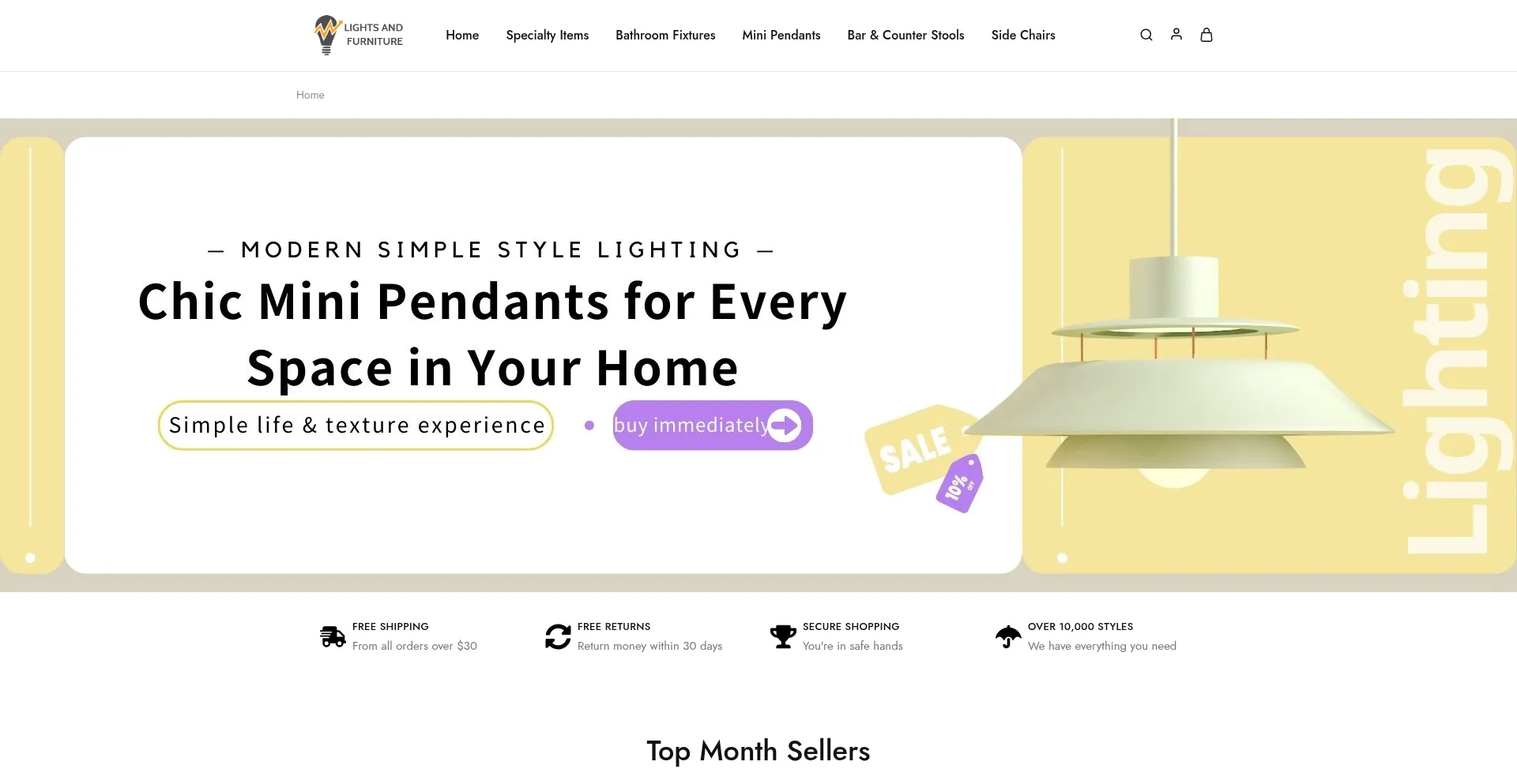 Lightsfurniture.com Screenshot