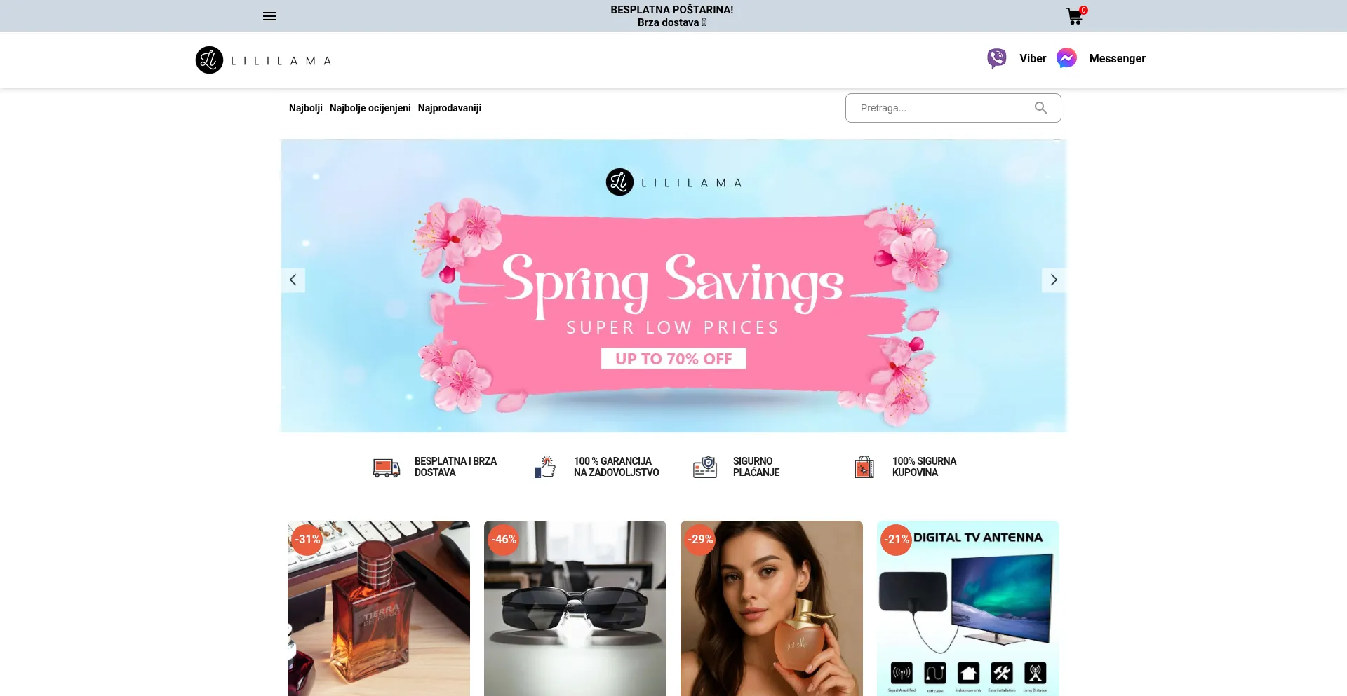 Website screenshot of Lililama.hr