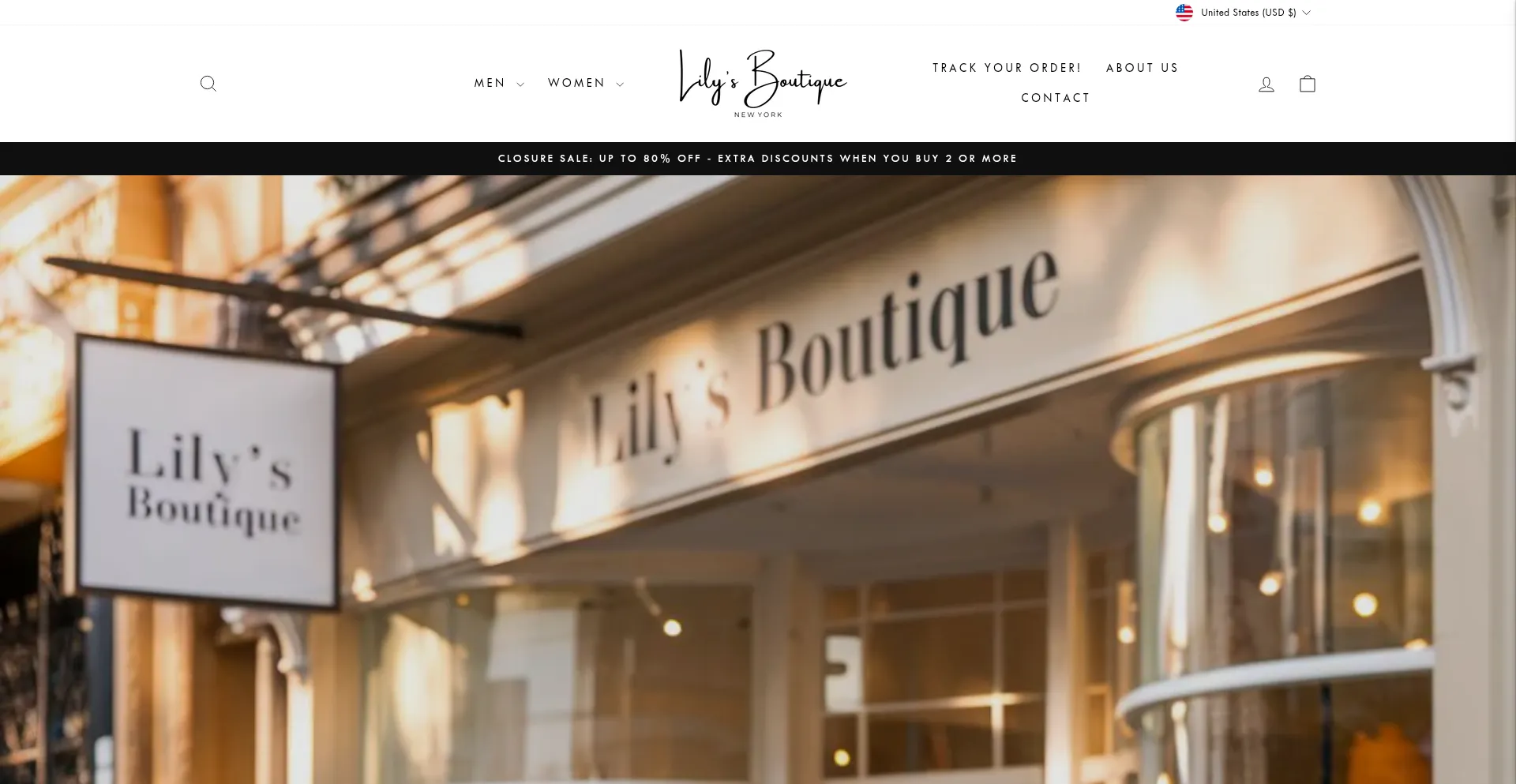 Website screenshot of Lilysboutique-newyork.com