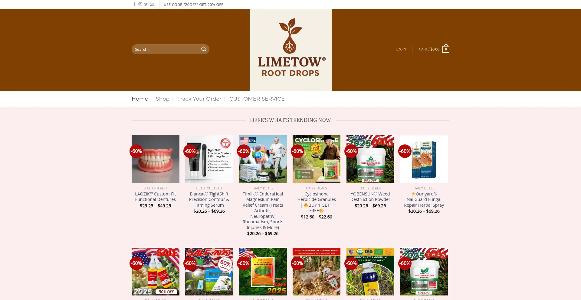 Limetowrootdrops.com Screenshot