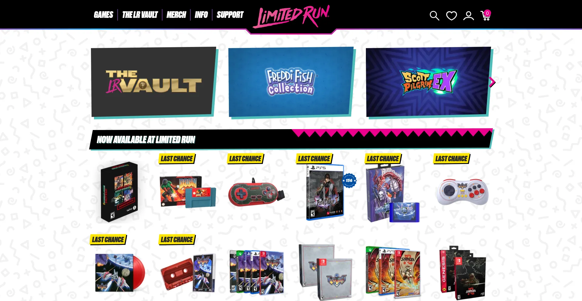 Website screenshot of Limitedrungames.com