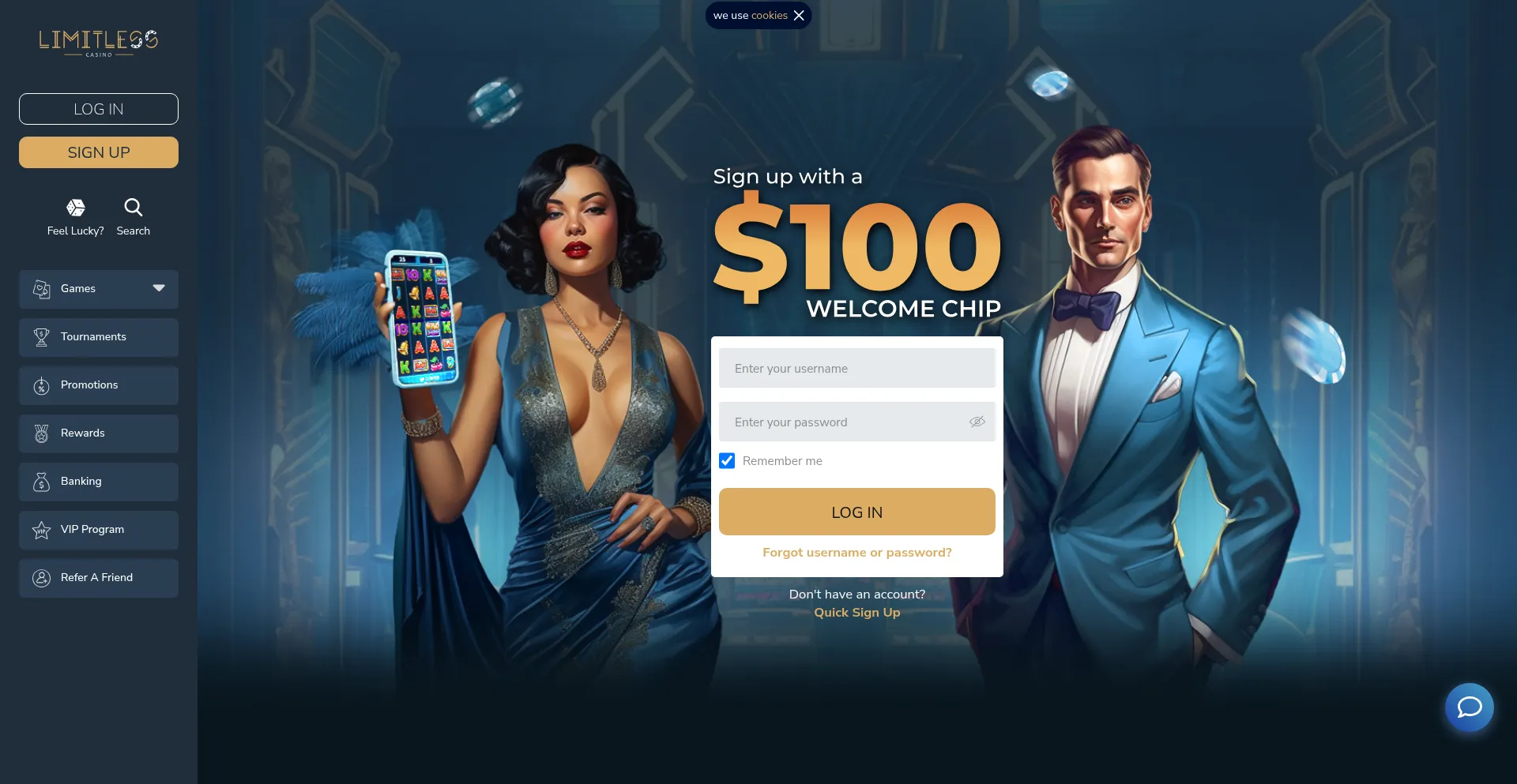 Limitlesscasino.com Screenshot