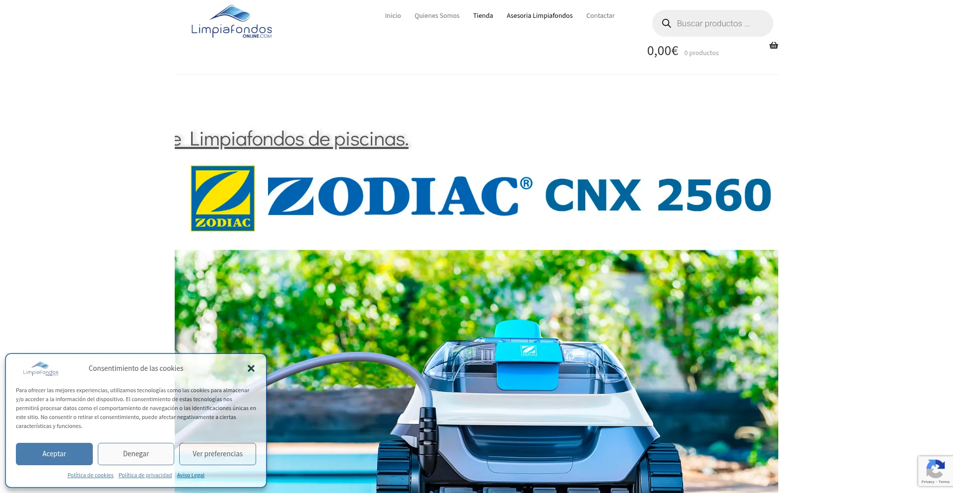 Website screenshot of Limpiafondosonline.com