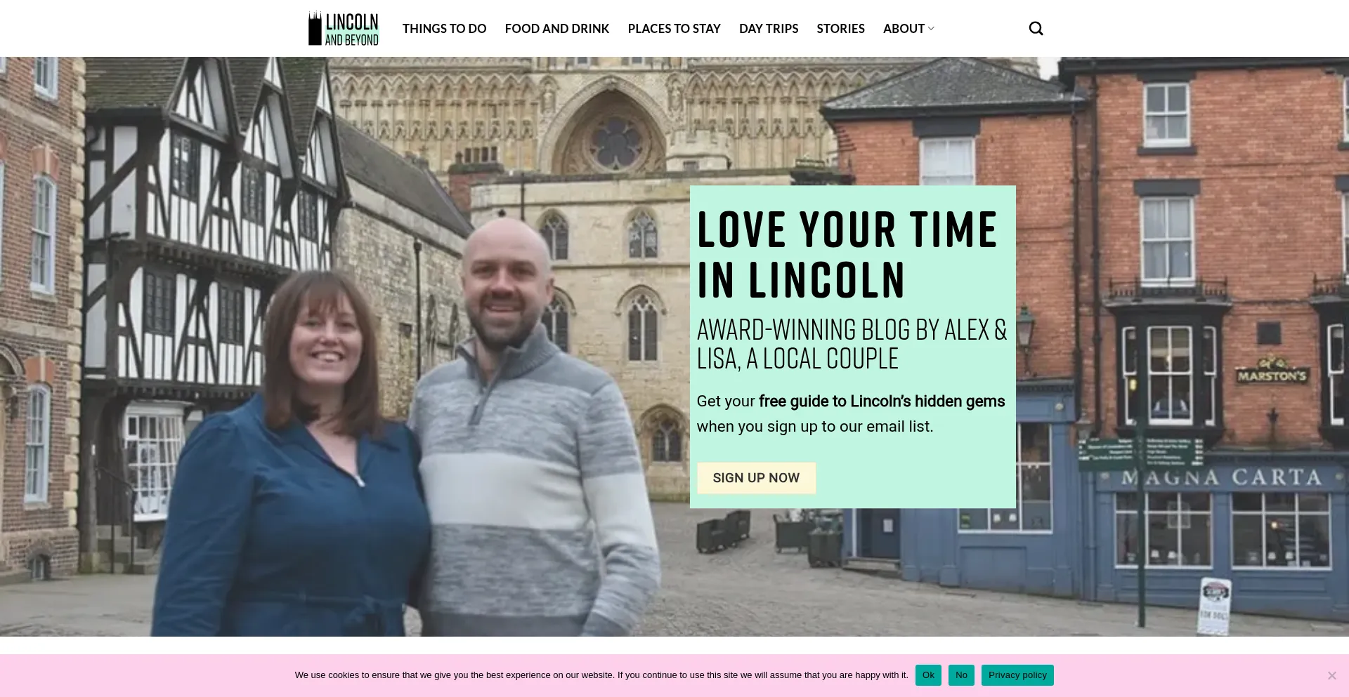 Website screenshot of Lincolnandbeyond.co.uk