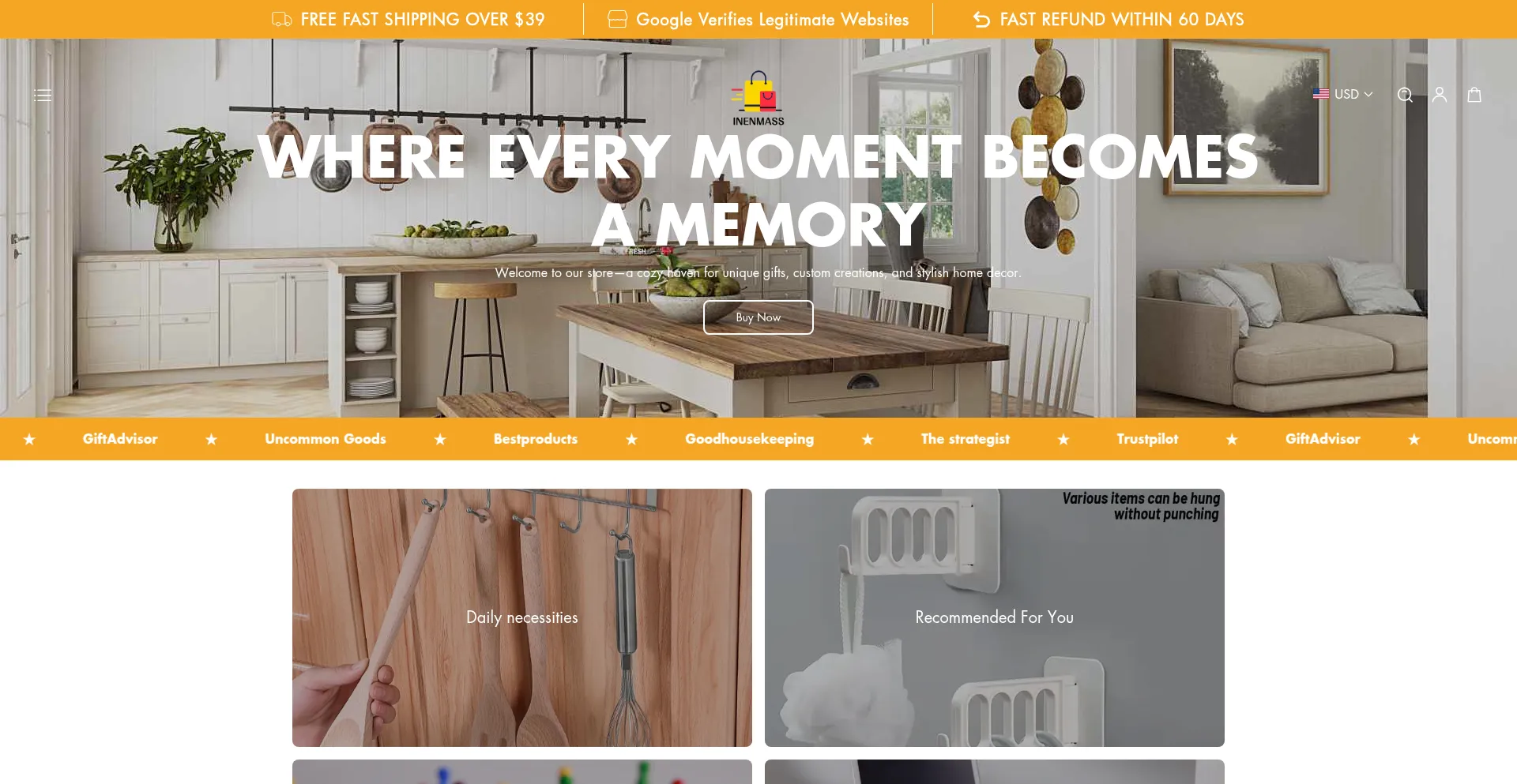 Website screenshot of Linenmass.com