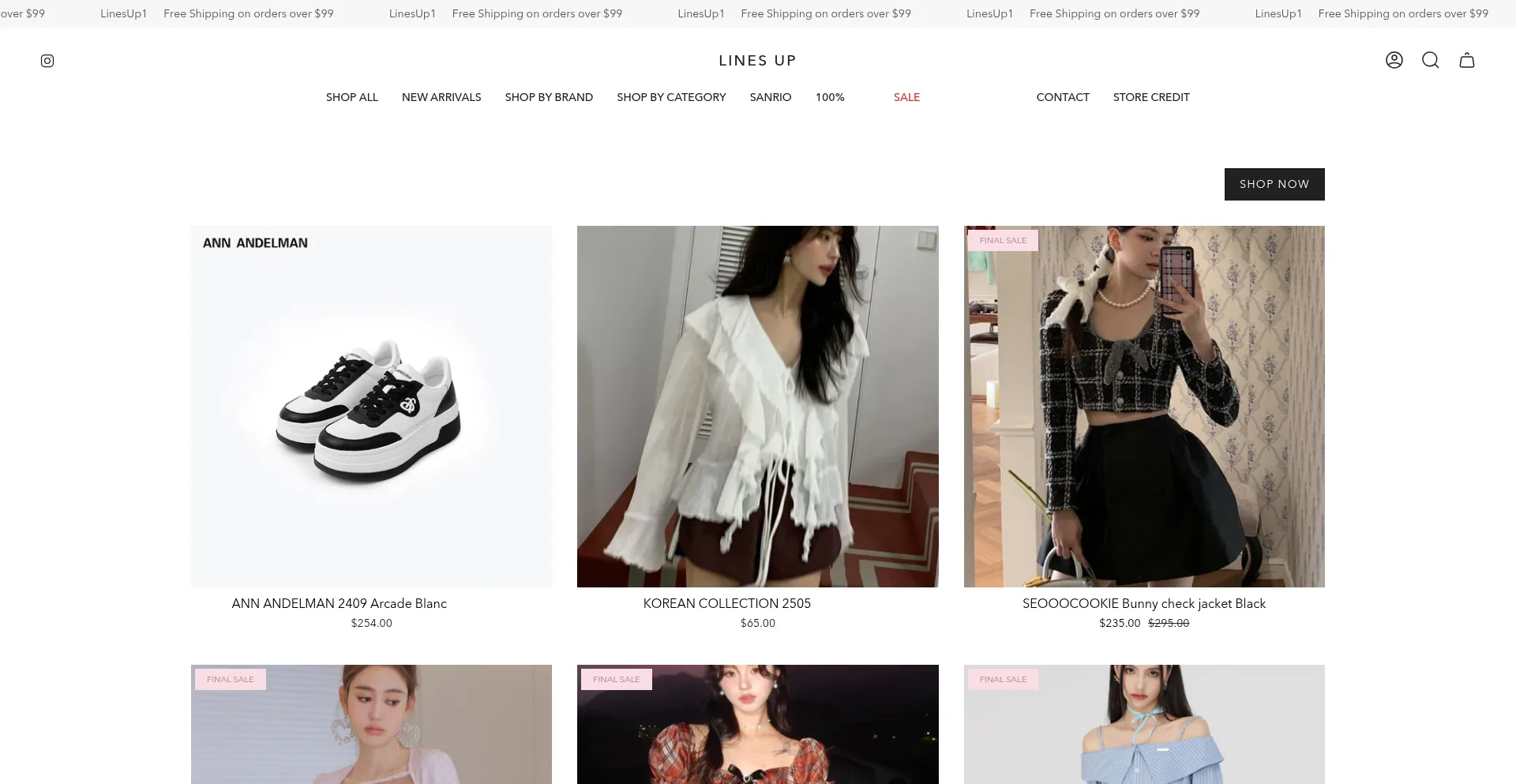 Website screenshot of Linesupus.com