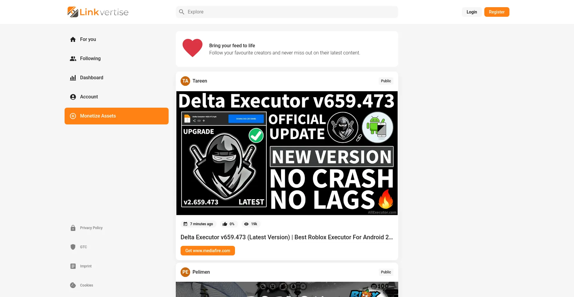 Website screenshot of Link-target.net