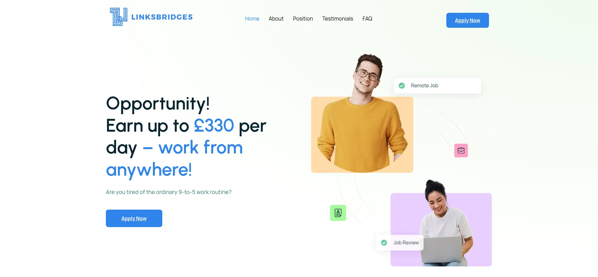 Website screenshot of Links-bridges.com