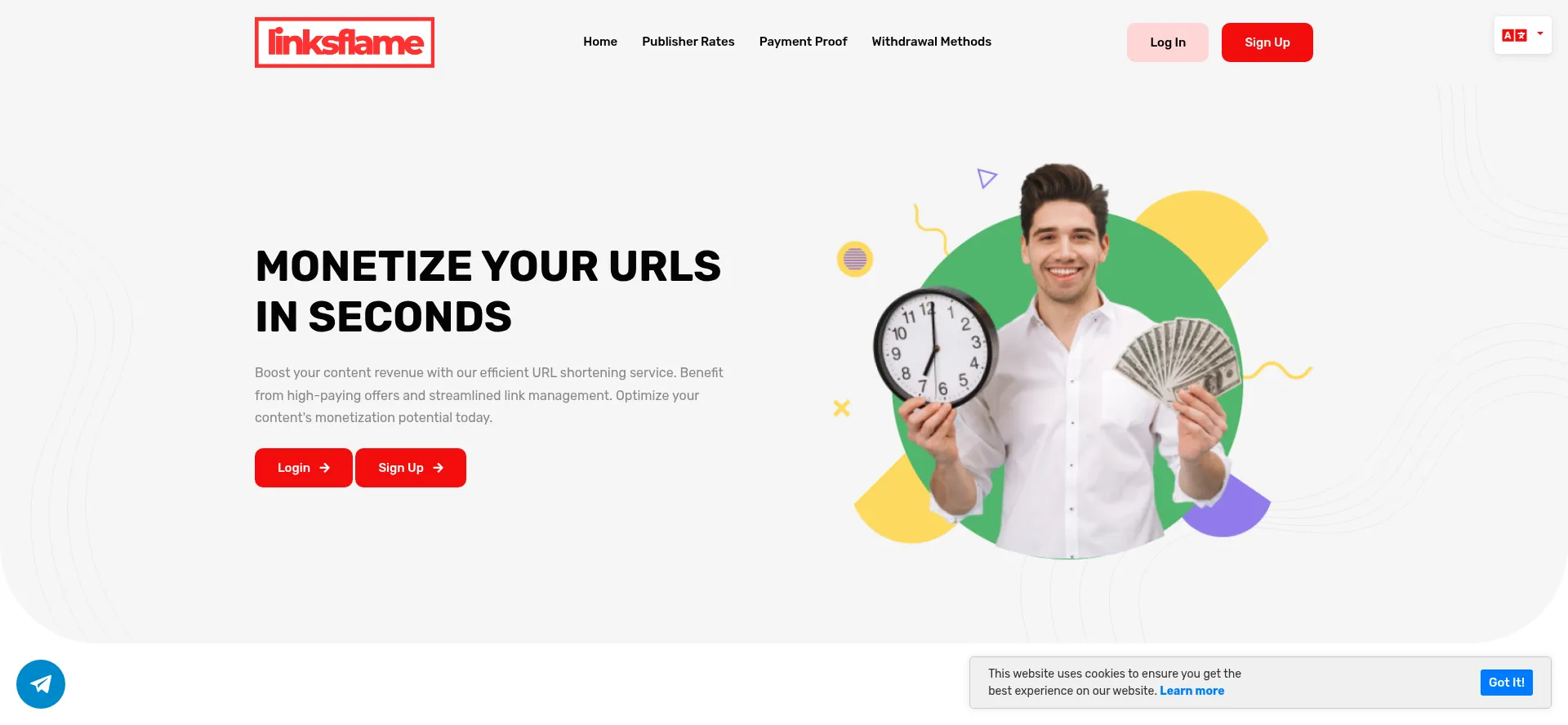 Website screenshot of Linksflame.com