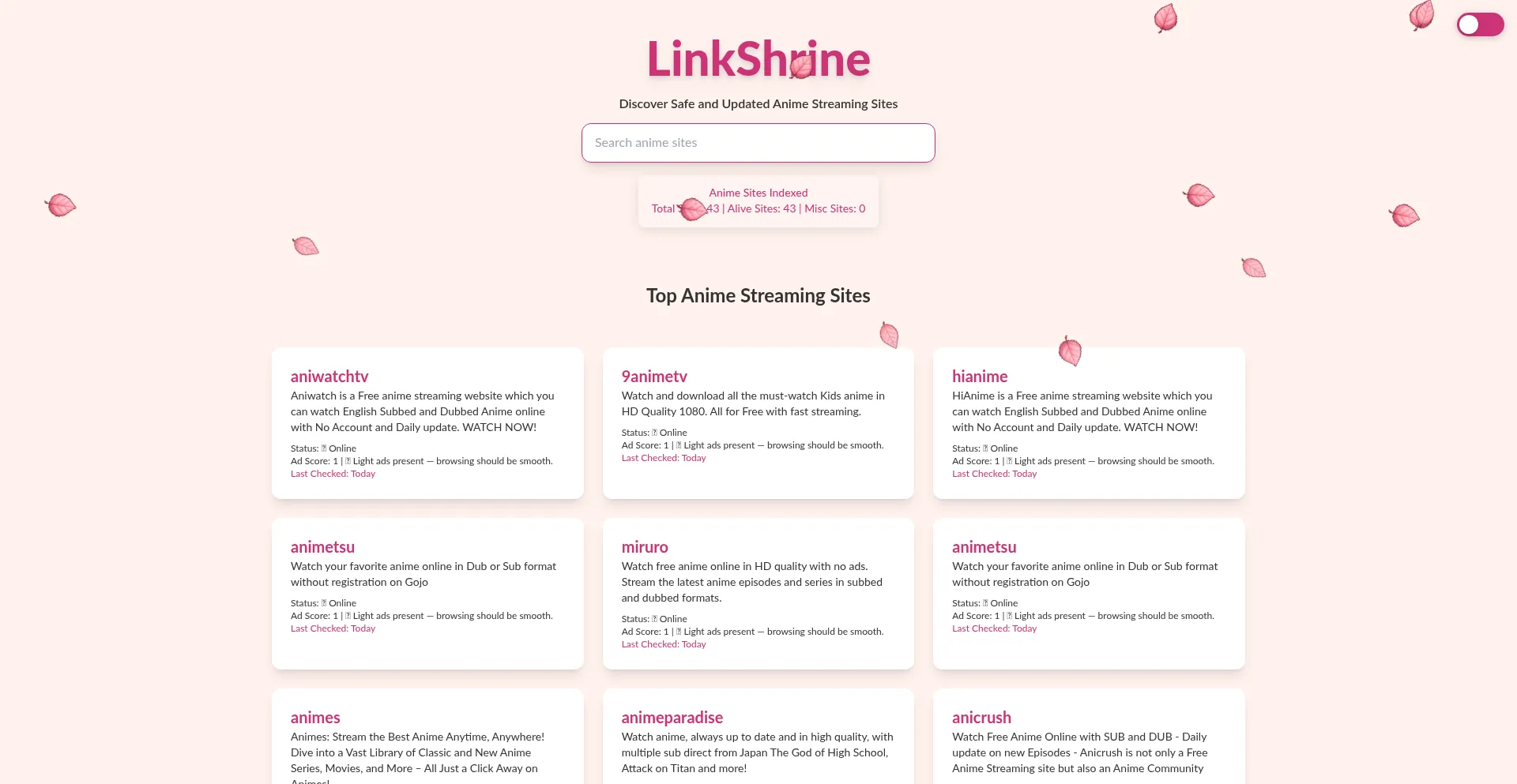 Linkshrine.link Screenshot