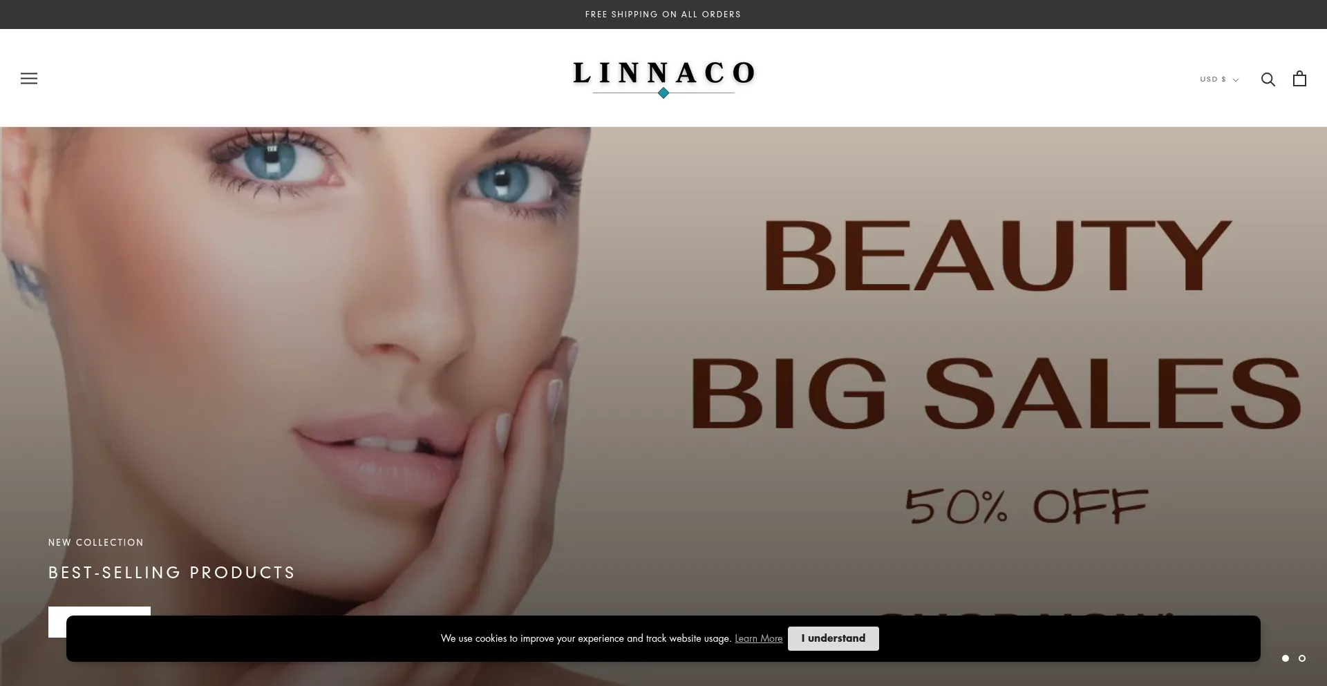 Website screenshot of Linnaco.com