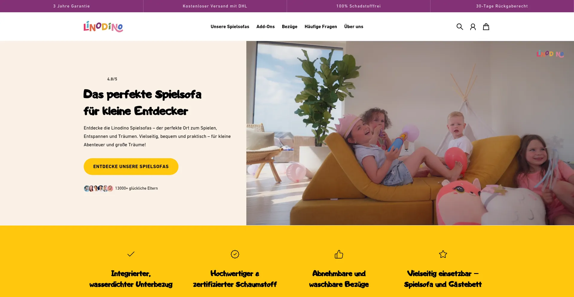 Website screenshot of Linodino.de