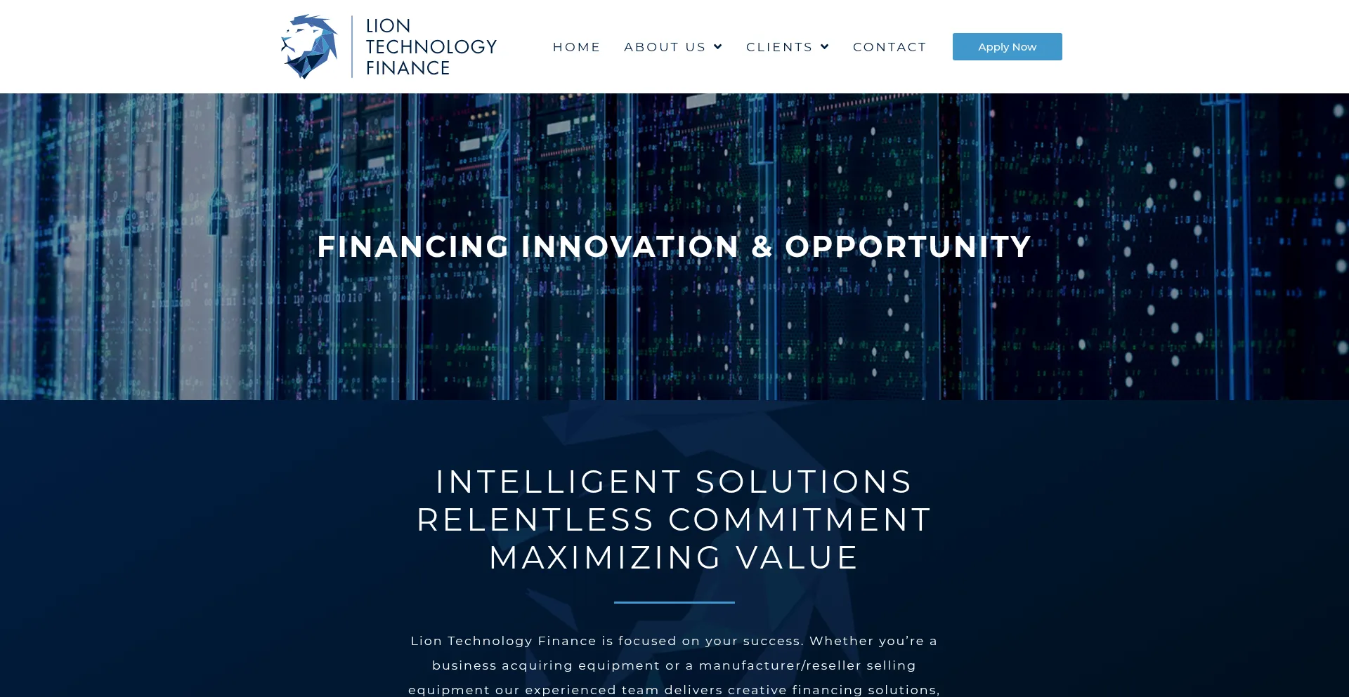 Website screenshot of Liontechfinance.com