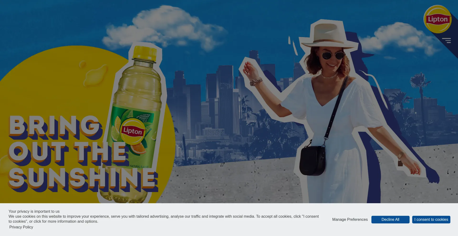 Website screenshot of Liptonicedtea.com